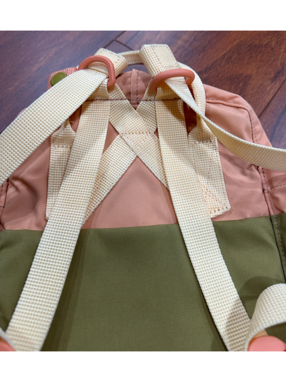 Fjallraven Kånken Two-Tone Blush Coral Pink & Olive Backpack Colorblock - Picture 3 of 8